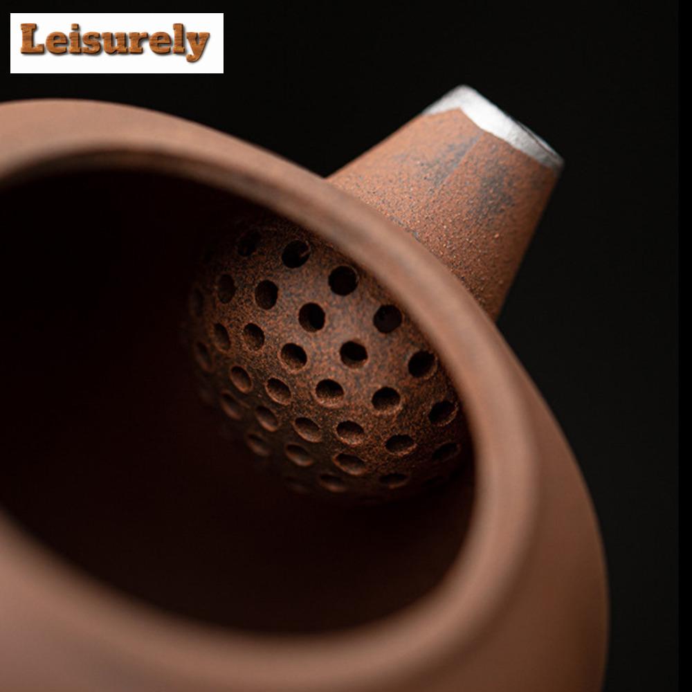 210ml Handmade Old Rock Mud Teapot Creative Pumpkin Coarse Pot Tea Making Kettle Chinese Kung Fu Tea Teaware Supplies Ornaments