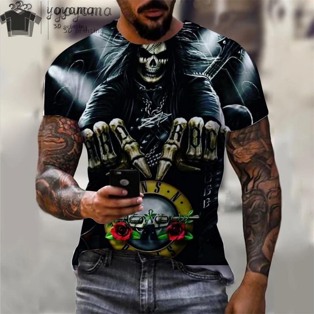 Summer Short Sleeve Tee Unisex T Shirts High Quality Short Sleeve Tee Tee Shirt Unisex Clothes Skull Print Clothes Unisex Funny T-shirt