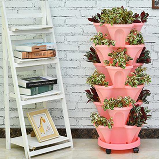 Stackable Plant Pot Creative Petal Design Multi Layers Plant Container Garden Tools