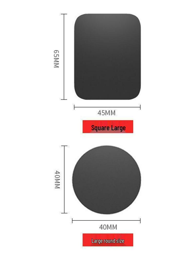 Magnetic Car Phone Holder, Black Electrophoresis with Round and Square Pieces, Digital Car Accessories.