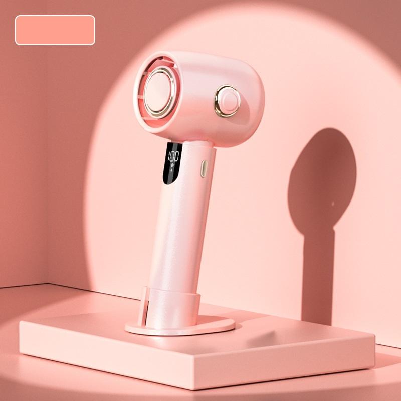New High Speed Powerful Fan Usb Smart Display Mini Handheld Fan Portable Rechargeable Turbo Small Fan Pocket Desktop Small Electric Fan