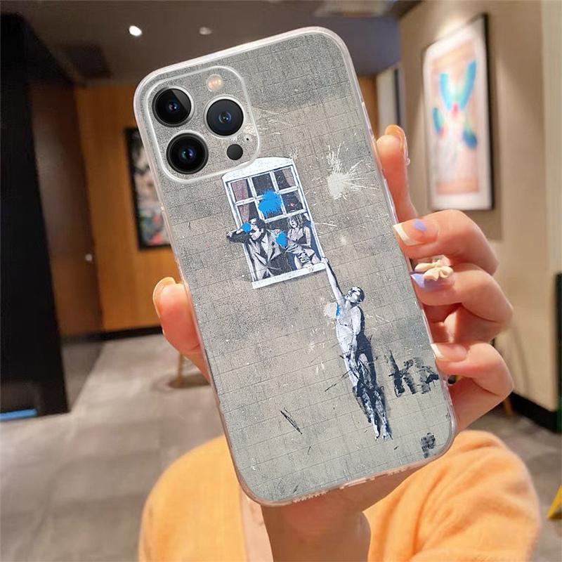 Phone Case For Iphone 17 Pro Max Air 16 15 14 13 Pro Max 15 16 Pro 15Plus Street Art Banksy Graffit