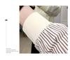 2025 Autumn Korean Simple Casual Striped Patchwork Loose Plus Size Round Neck Apricot Sweatshirt