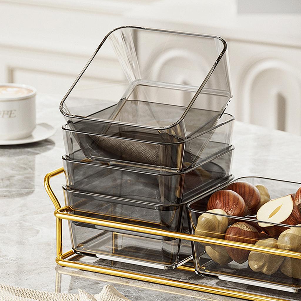 2/4/6 Grids Nut & Candy Storage Box Transparent Dried Fruit Plate Dessert Tray Space-Saving Snack Tray for Wedding New Year