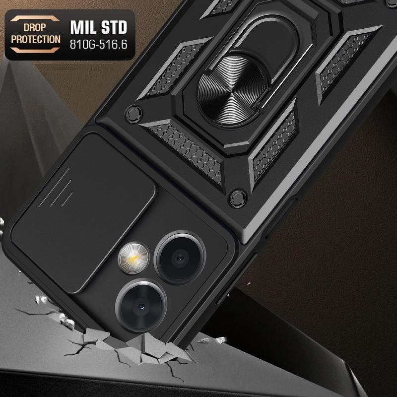 For Xiaomi Redmi Note 12 Pro 5G 4G Case Slide Camera Protect Armor Phone Case for Redmi Note 12S 5G  Magnet Holder Ring Cover
