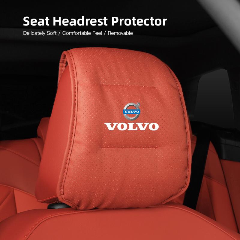 Leather Car Pillowcase Car Accessories Headrest Cover For Volvo V60 V40 XC90 S60 C30 V70 S90 Anti Fouling Decoration Pillowcase FF1