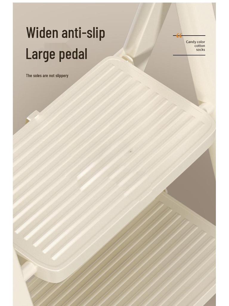 Housewarming Thickened A-Frame Folding Ladder with Enlarged Red Pedal for Safety