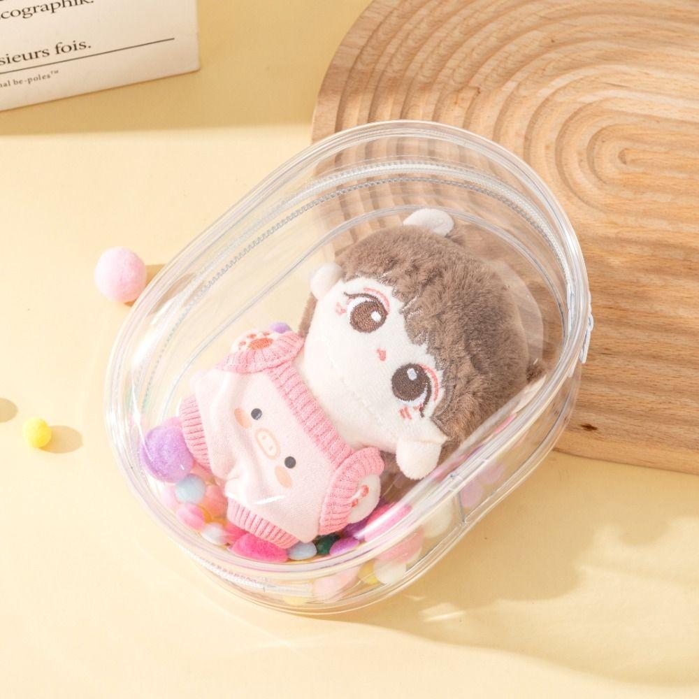 PVC Cotton Doll Display Bag with Keychain Cotton Doll Storage Bag  Outdoor