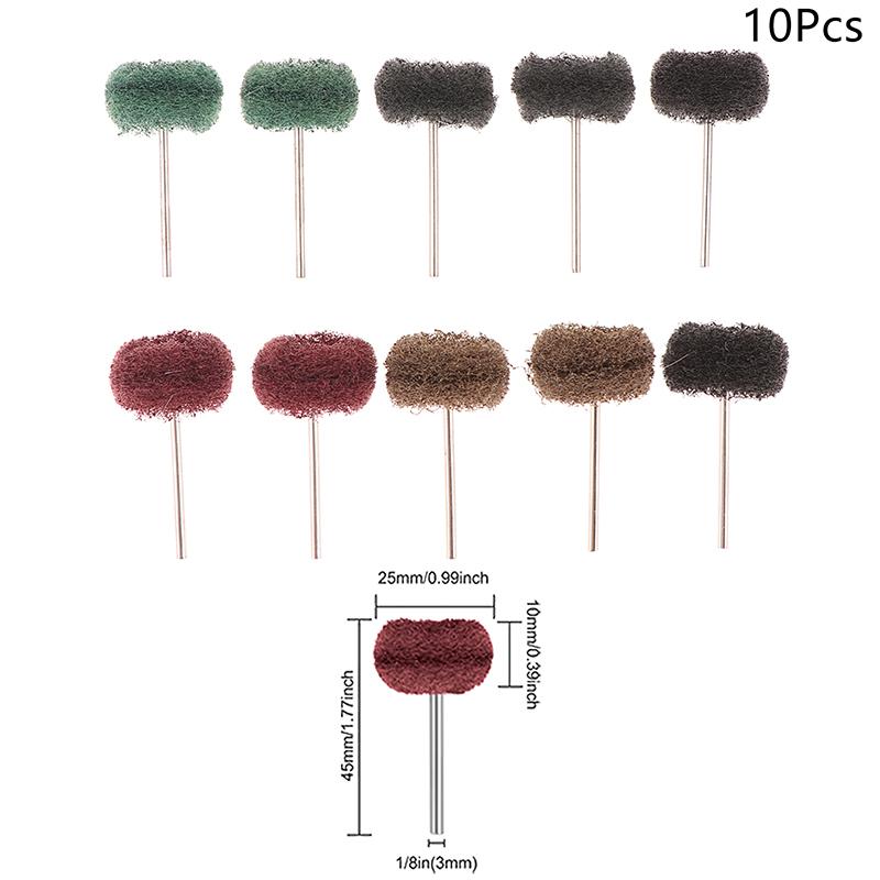 10/12Pcs Mini Drill Abrasive Brush Nylon Buffing Polishing Wheel Rotary Hand Tool Accessories Set Rust Remover