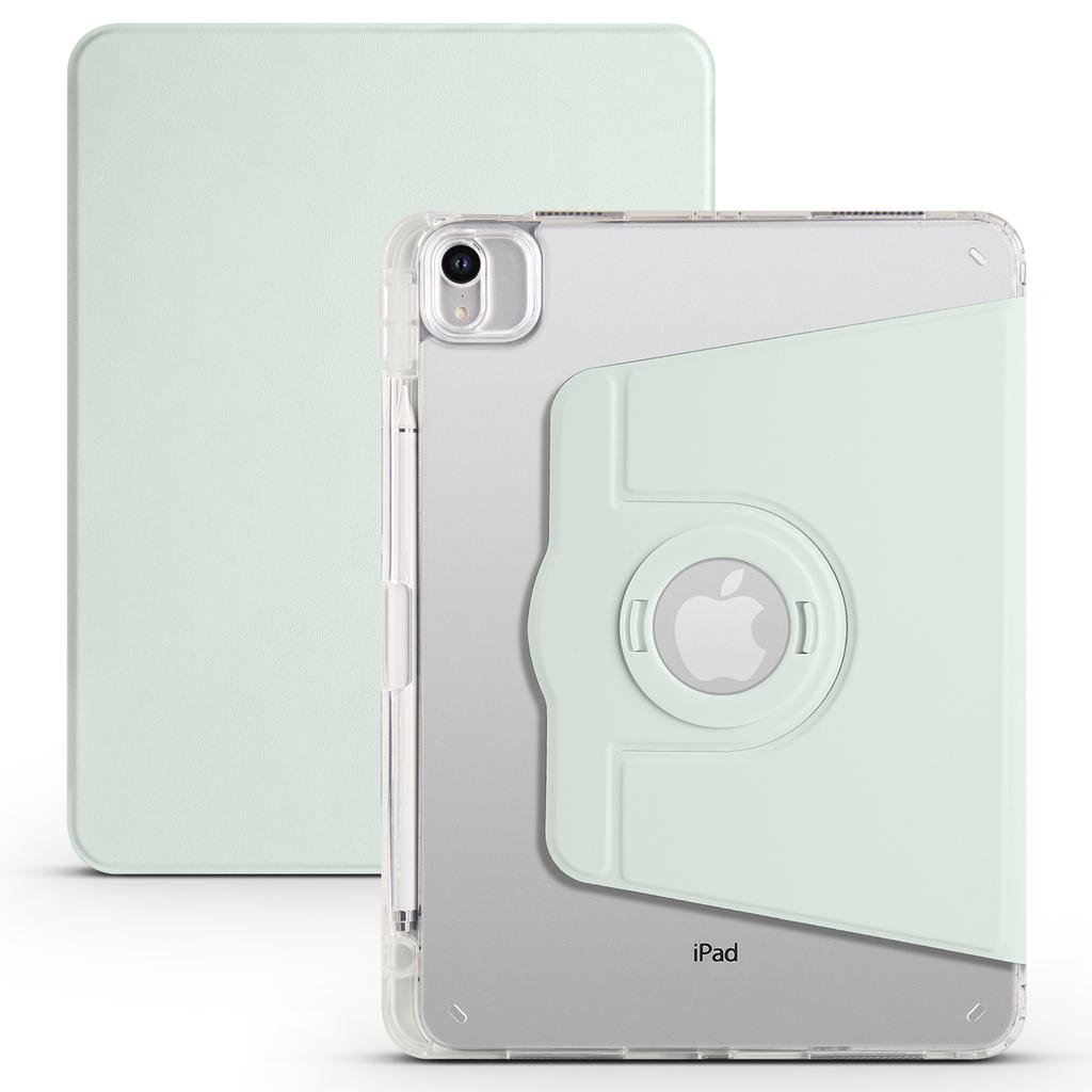 For iPad Air 11 (2025)/(2024) Case Rotating Stand Leather+Clear TPU Detachable Tablet Cover