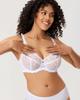 Large Size Floral Glamour No Sexy Lace Makes Bust Look H100 [DELIMIRA] Bra, Lace, Bust, Underwired, Pads, Bra, Smaller, White,