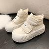 High-top Shoes Winter Velvet Warm Real Soft Leather Platform Trendy Shoes New Campus Style Casual Sports Shoes