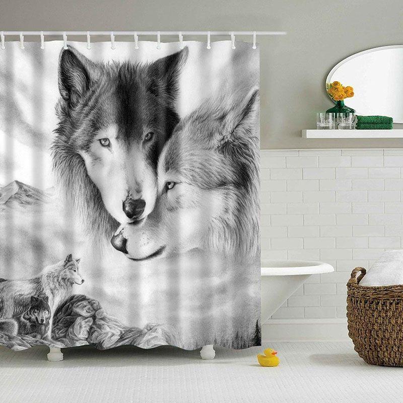 Fabric Waterproof Bathroom Shower Curtain Sheer Panel Decor 12 Hooks New
