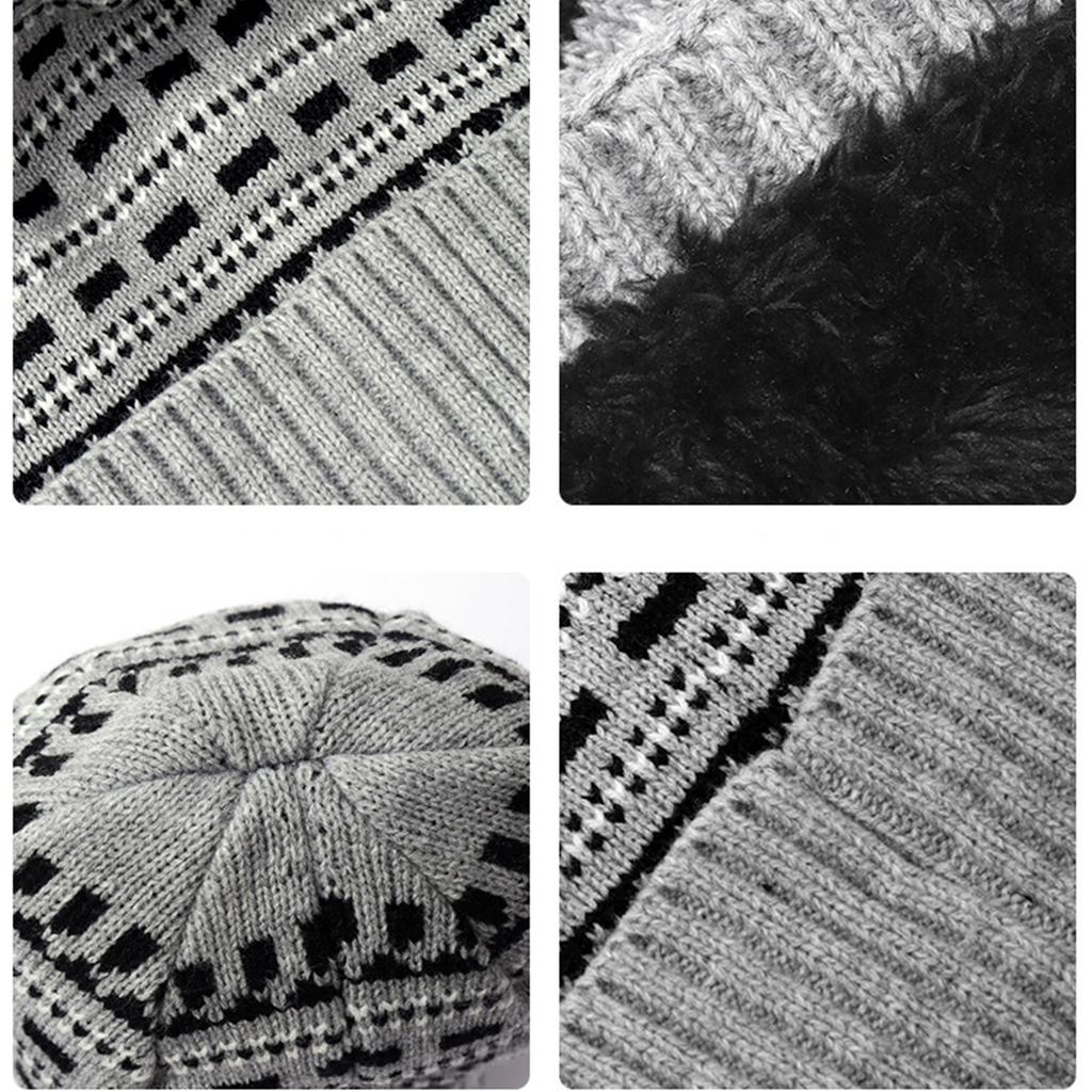 3PCS Fashion Teens Christmas Knit Hat Gloves Neck Gaiter Suits Adult Winter Outdoor Warm Hat Students Windproof Supplies