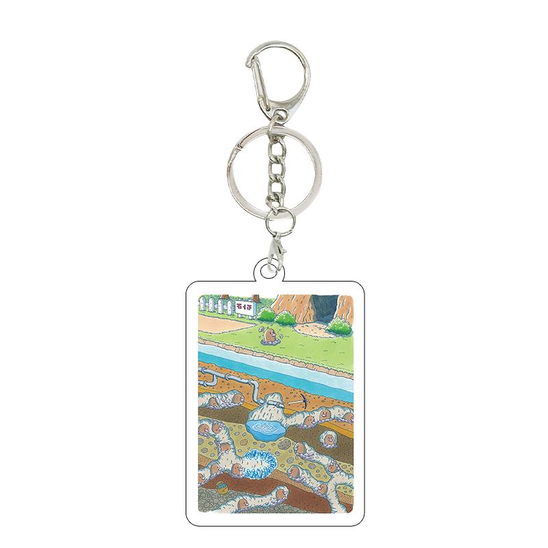 Anime Cartoon Gengar Psyduck Mew Bulbasaur Anime Game Characters Acrylic Pendant PKM Ptcg Decor Key Chain Ring for Fans Gifts