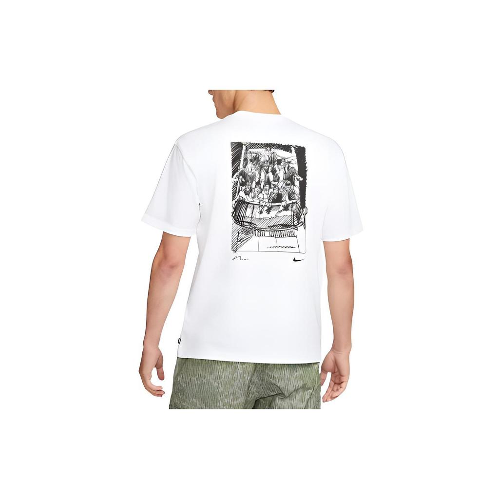 Nike T Shirts Men's White Crew Neck Moderate Straight Fit DR7768-100
