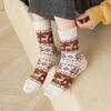 5/10 Pairs Comfortable Casual and Versatile Women's Mid Calf Autumn Winter Thickened Wool Socks with Deer Pattern