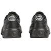 Double G Leather Low Top Skateboard Shoes Men's Pure Black 669582 AAEFU 1000