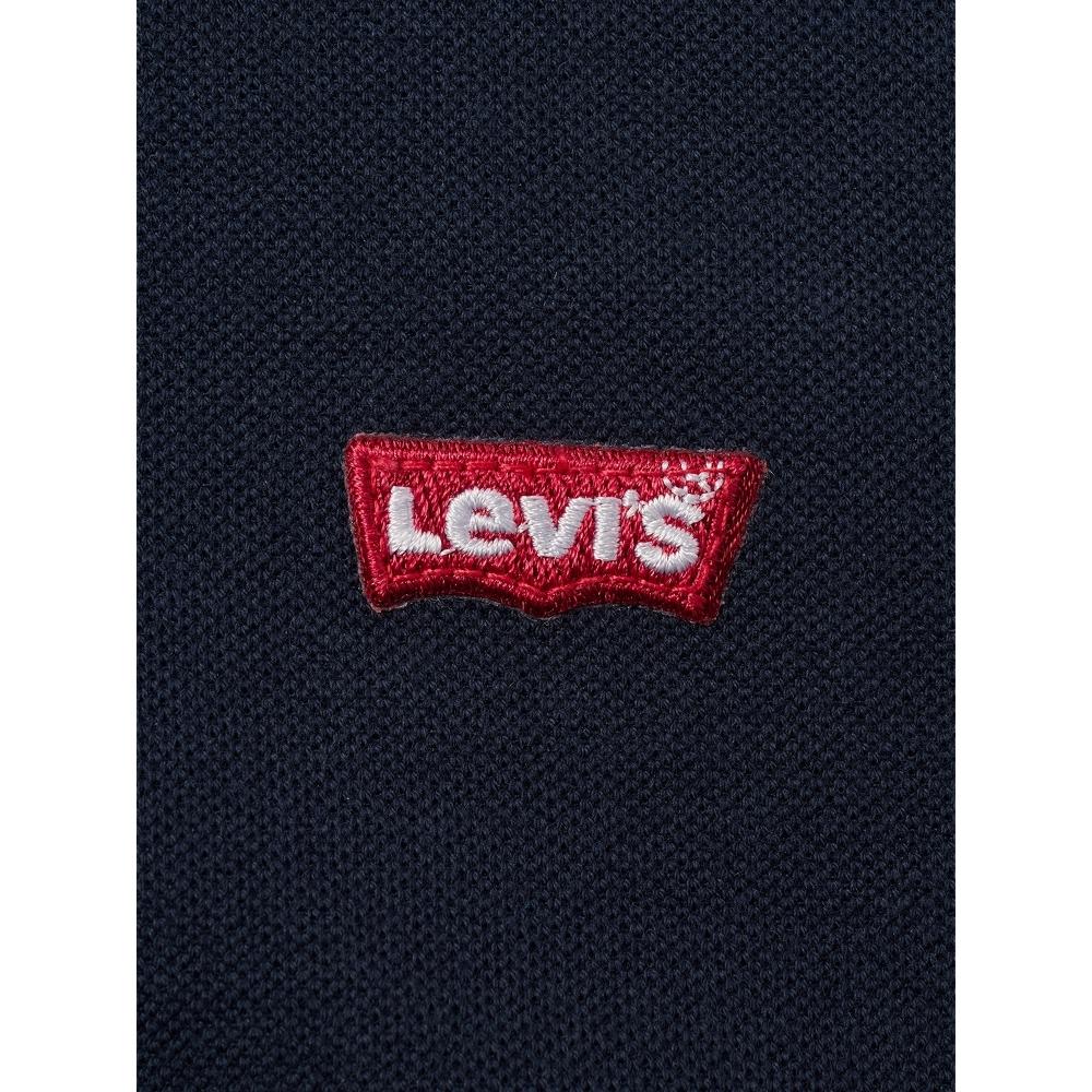 Levis Casual Comfortable Solid Color Simple Short Sleeve Polo Shirt Men Polo Shirts Navy-Blue 004KC-0002