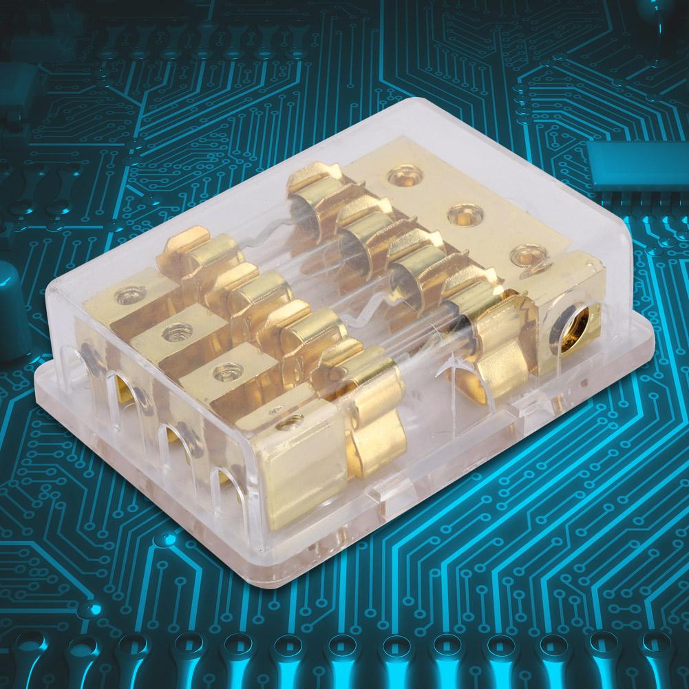 12V 60A Car Auto Stereo Audio Circuit Blade Fuse Holder Box Block 1 In 4 Ways Out