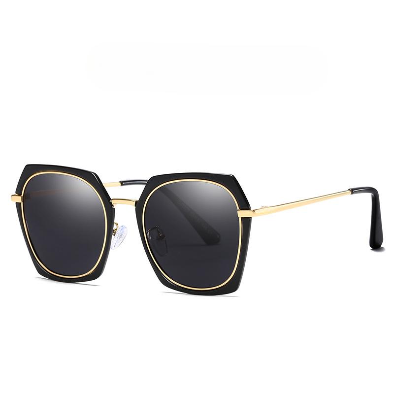 Neue Mode TAC Polarisierte Sonnenbrille Europäische Metallrahmen Sonnenschirm Fahren Damen Farbfilm Sonnenbrille