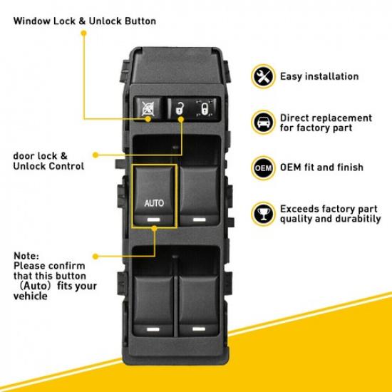 For 2007-2014 Dodge Avenger Caliber Door Window Switch Panel Control Driver Side