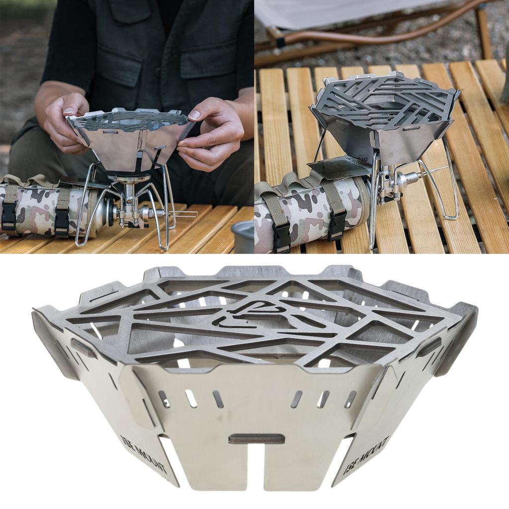 Camping Gas Stove Wind Shield Stainless Steel Outdoor Stove Windscreen for Camping Picnic Backpacking Cooking