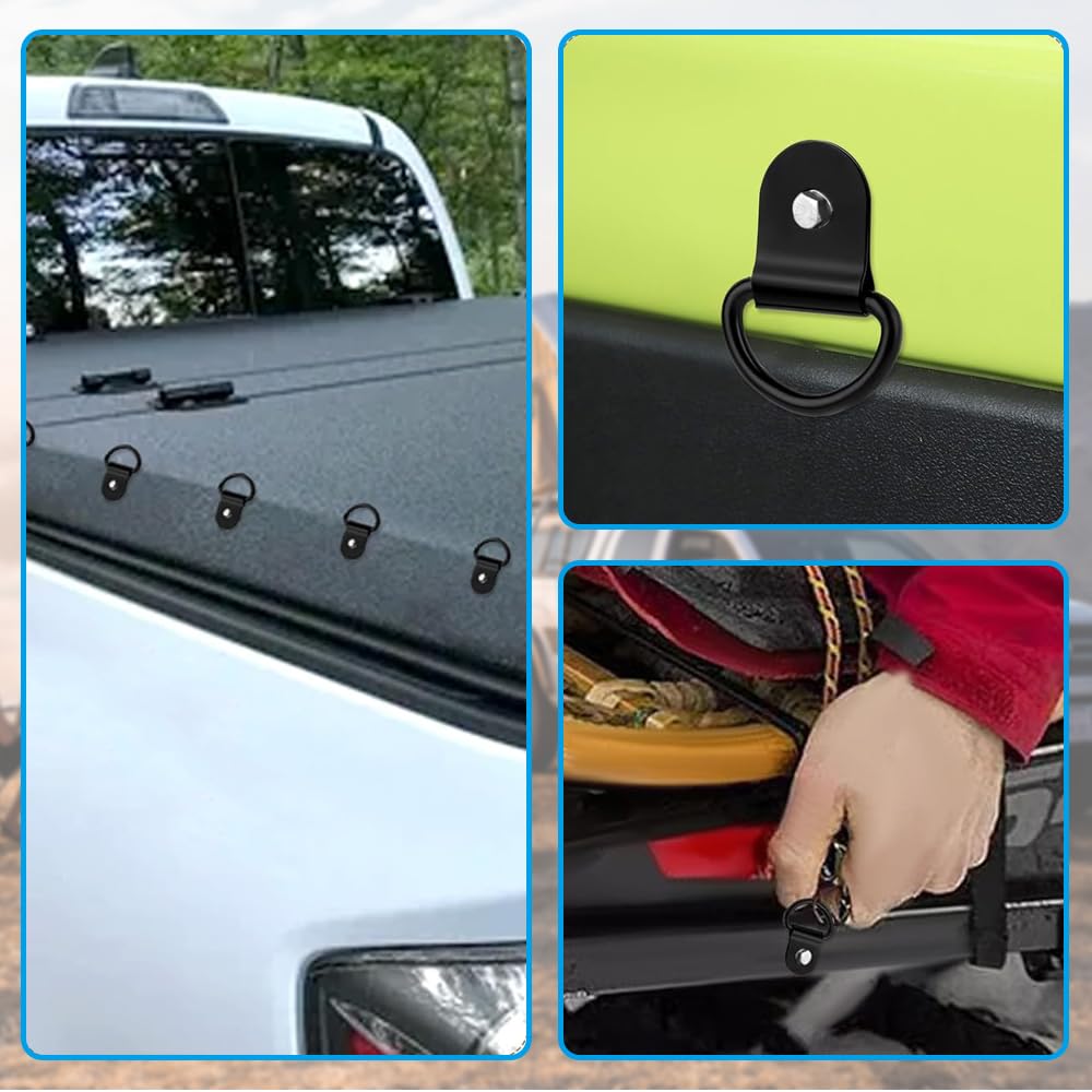 Set of 20 Tie Down Rings Motorcycle Luggage Hooks Utility Hooks 6.5mm Holes Strong Durable Stainless Steel Universal Luggage Hooks