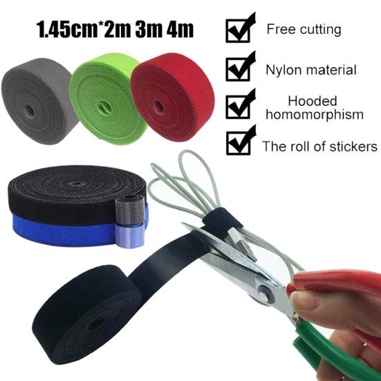 2/3/4m Home Reusable Cable Winder Organizer Magic Tape Roll Binding Strap Ties