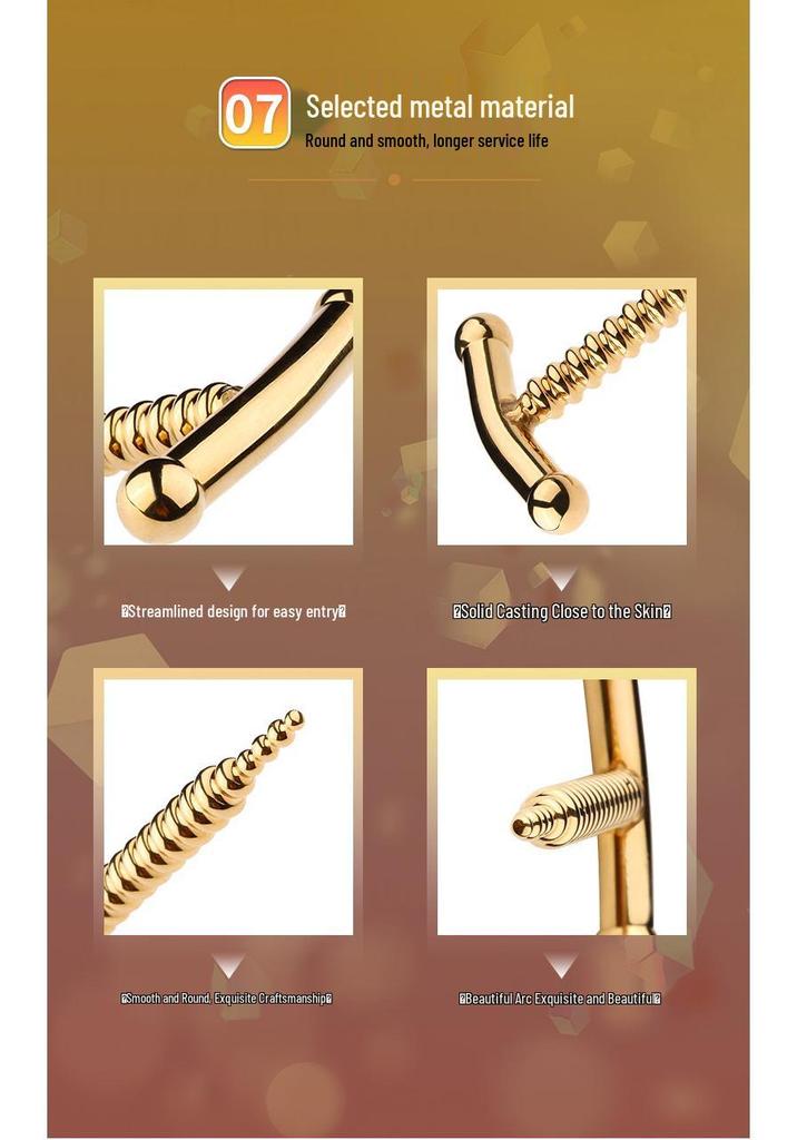 Stainless Steel Urethral Sound Metal Glans Plug for Male Stimulation 