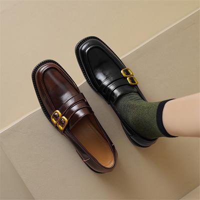 New Spring Split Leather Women Shoes Round Toe Women Pumps Shoes for Women Low Heel Loafers Ladies Shoes Zapatos De Mujer