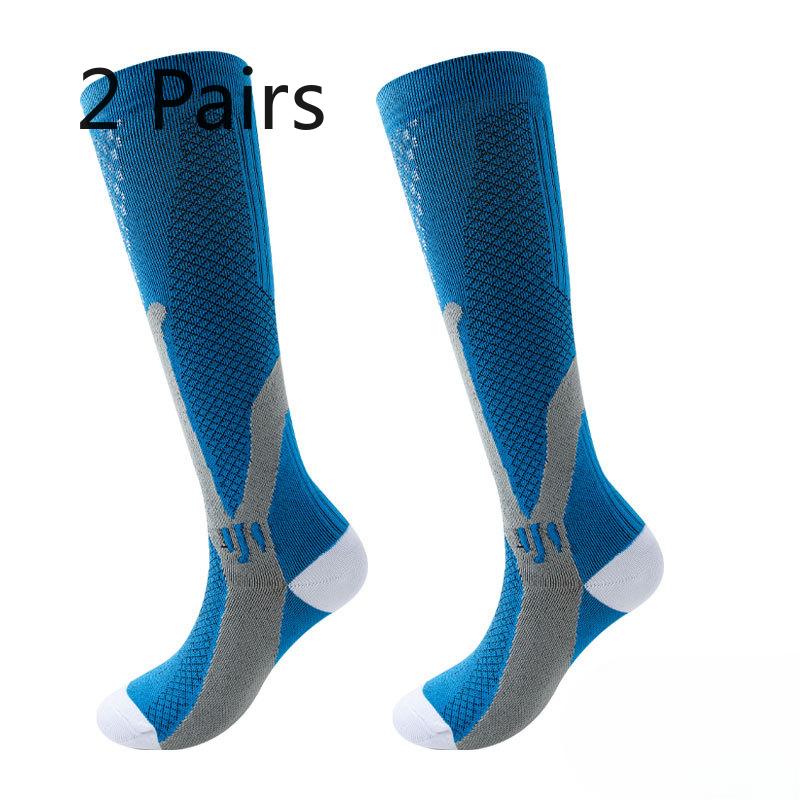 

2 пары новых женских компрессионных гольфов для йоги, пилатеса, велоспорта, футбола и других видов спорта 2 pairs синий