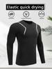 Men's Quick-Dry Compression Long Sleeve Sports Shirt for Basketball, Football, Running, and Fitness