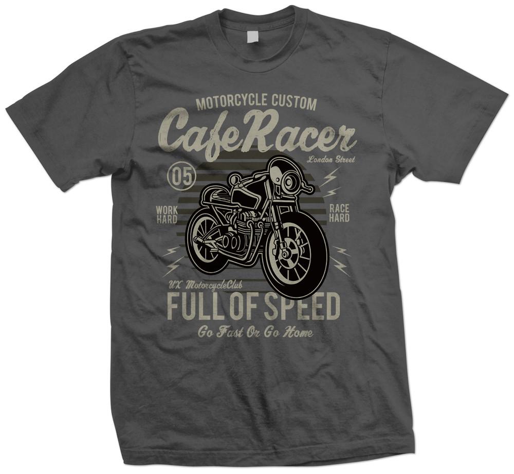 Cafe Racer Custom Motorcycle T Shirt - Go Fast or Go Home - Biker T Shirt