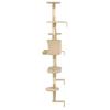 VidaXL Cat Tree with Sisal Scratching Posts Wall Mountable 194 Cm Beige