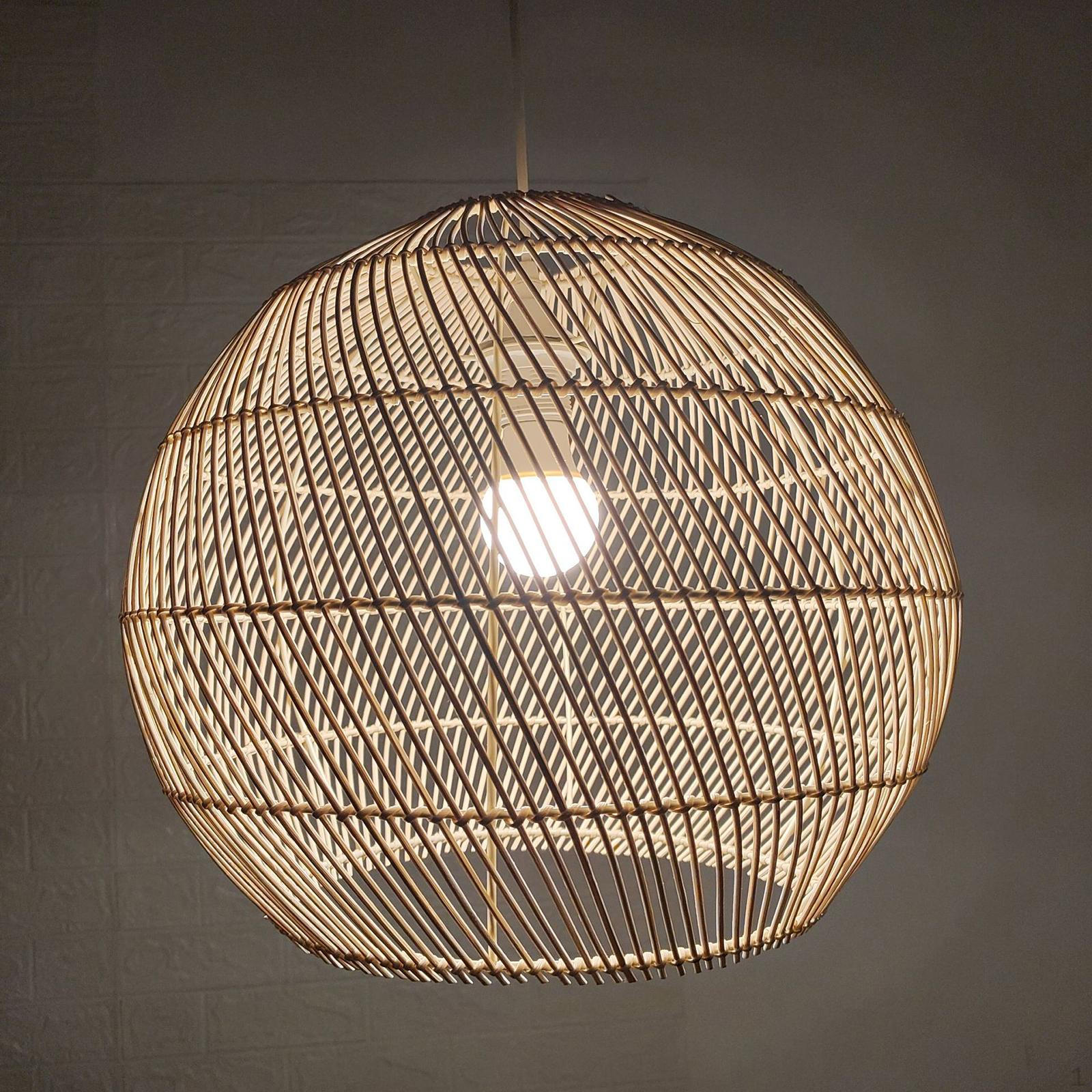 Rattan Lamp Shade, Ceiling Pendant Light Handmade Woven Wicker Cover Chandelier