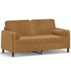 Vidaxl 2-Osobowa Sofa Z Poduszkami, Brązowa, 140 Cm, Aksamit