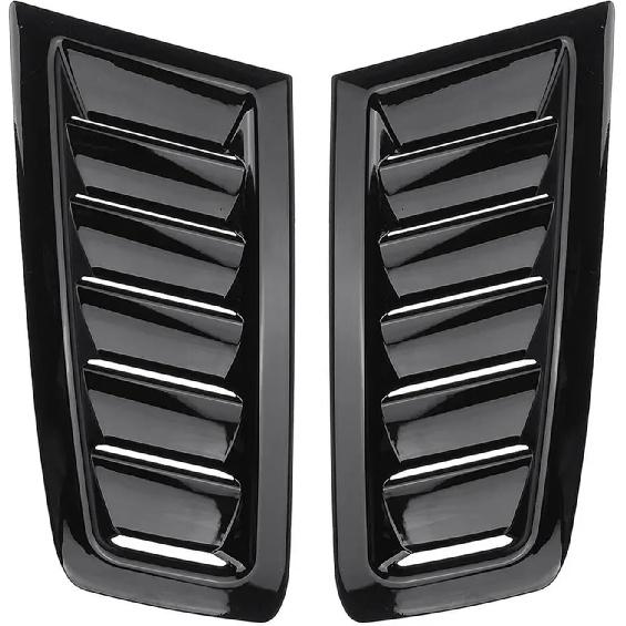 Bonnet Vents 2Pcs RS Car Front Engine Hood Bonnet Vents Air Inlet ABS Universal Air Intake Cover(Chrome Silver)