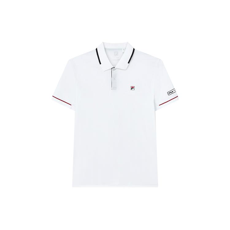 FILA Athletics Polo Shirts Men s Jade White Polo Collar Moderate Straight Fit A11M213104FWT XXL
