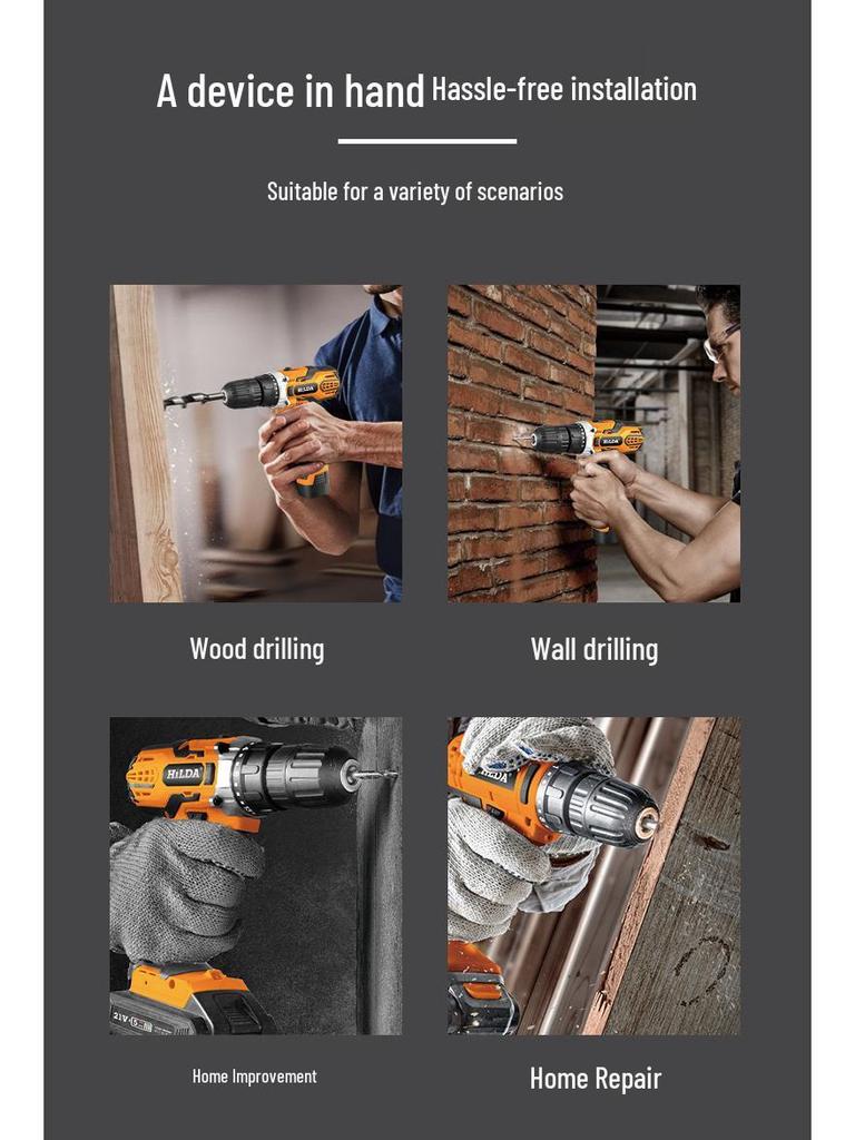 Rechargeable Multifunction Electric Impact Drill and Screwdriver
