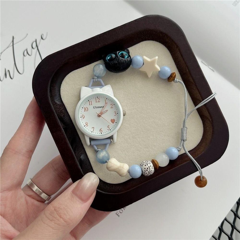 

New Adjustable Bracelet Watch Handmade Pendant Chain Watch Beaded Wristwatches Women Girls