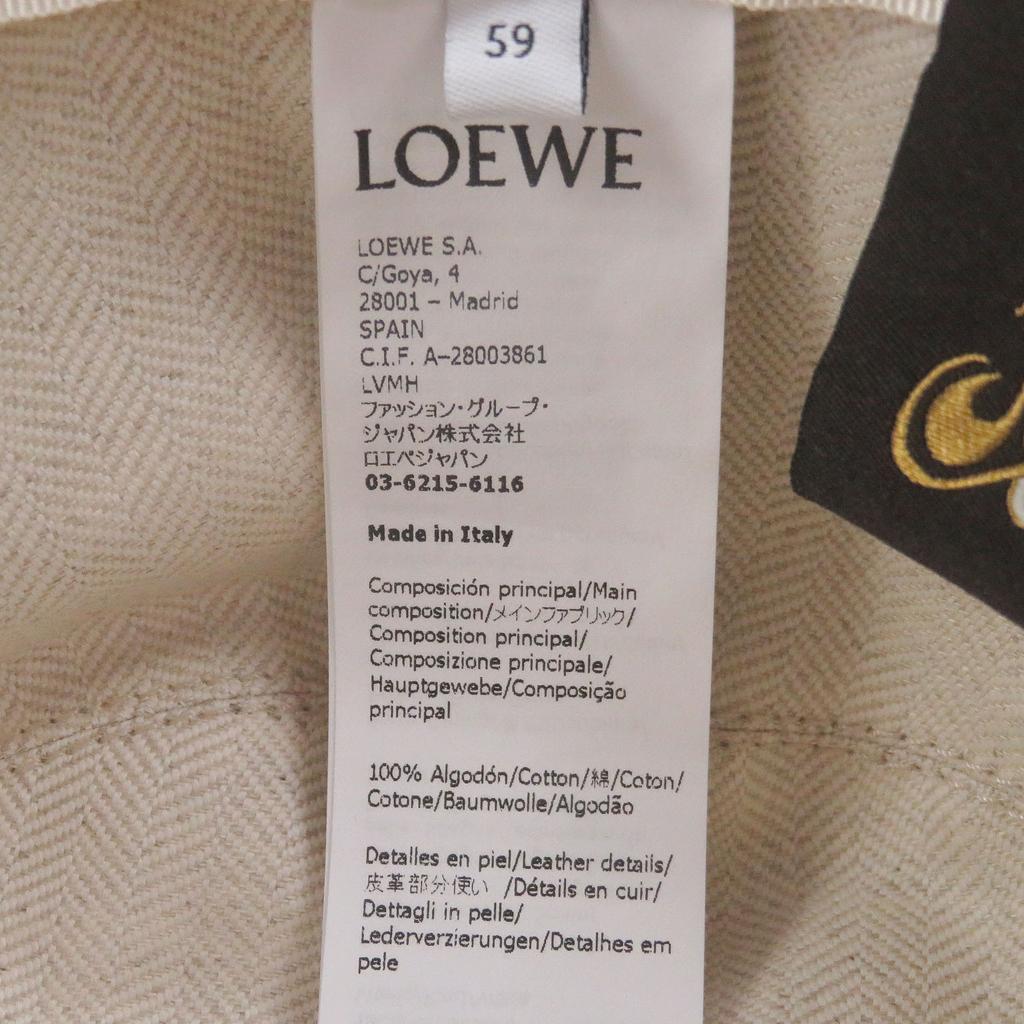 Excellent LOEWE hat beige cotton mens K820HF1X24 Used