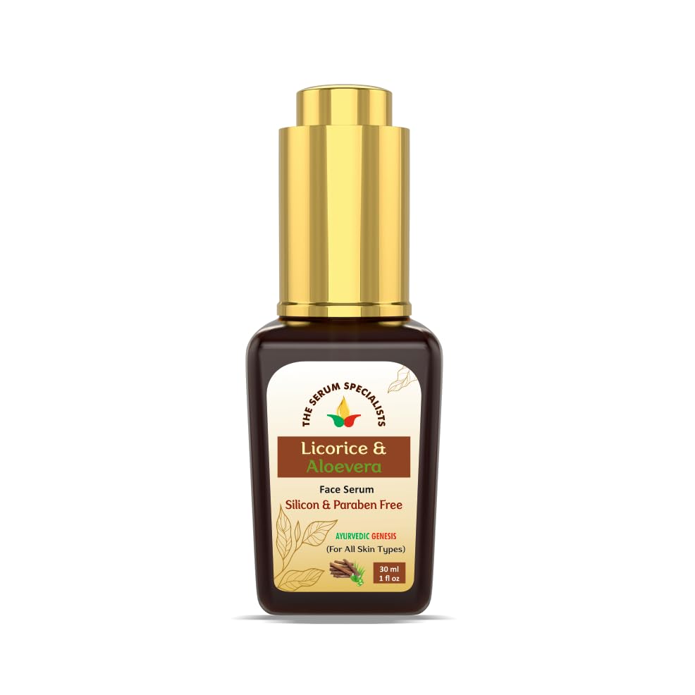 THE SERUM SPECIALISTS Licorice & Aloe-Vera Face Serum - Brightens & Evens Skin Tone | Enriched Licorice Extract | Reduces Open Pores, Hyperpigmenta