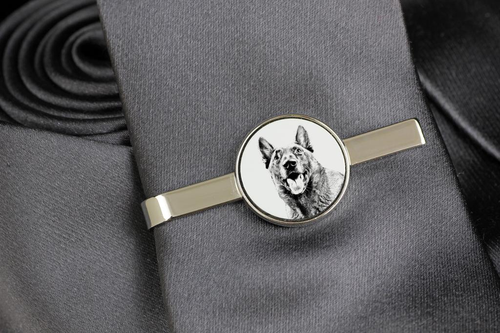 Malinois Belgian Shepherd Dog - tie clip with a dog, personalized tie clip, a unique gift for a man from the Art-Dog brand