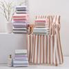 Warp-Knit Striped Coral Fleece Towels: Thick, Absorbent Face & Bath Gift Set