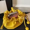 Lychee Pattern Drawstring Bucket Bag Women's Crossbody Shoulder Bag