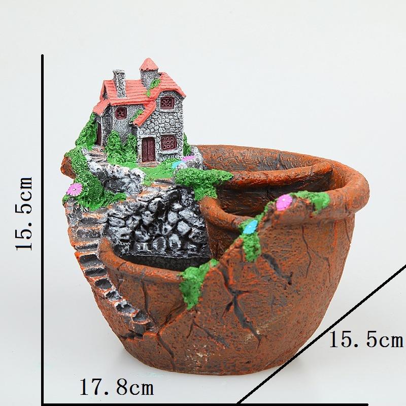 Succulent Plants Planter Flowerpot Resin Flower Pot Desktop Potted Holder Home Garden Decoration Plants Holder