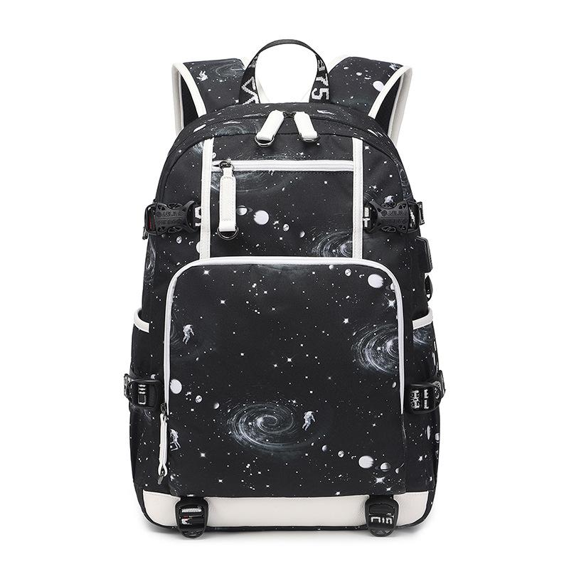 Large Capacity Backpack Men Laptop Backpacks 15.6 Oxford Galaxy Pattern High School Bags Teen College Boy Gril Student Backpack