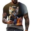 3D Printed Cat Dog T Shirt Men Funny Animal Graphic Tees Summer Fashion Casual Trend Interesting