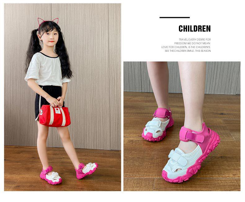 2026 Girls' Breathable Mesh Sport Sandals - Hollowed-Out Summer Shoes for Kids